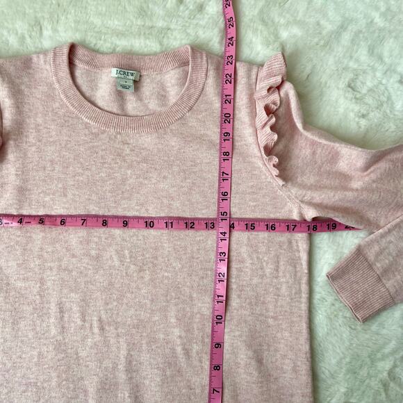 J. Crew Pink Ruffled Sweater Size Small - Picture 3 of 5